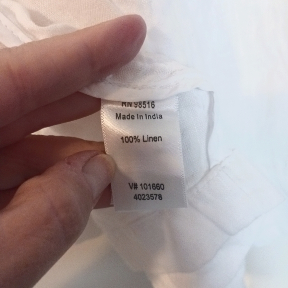 Coldwater Creek Linen Casual Chic White Jacket Drawstring - Picture 8 of 14